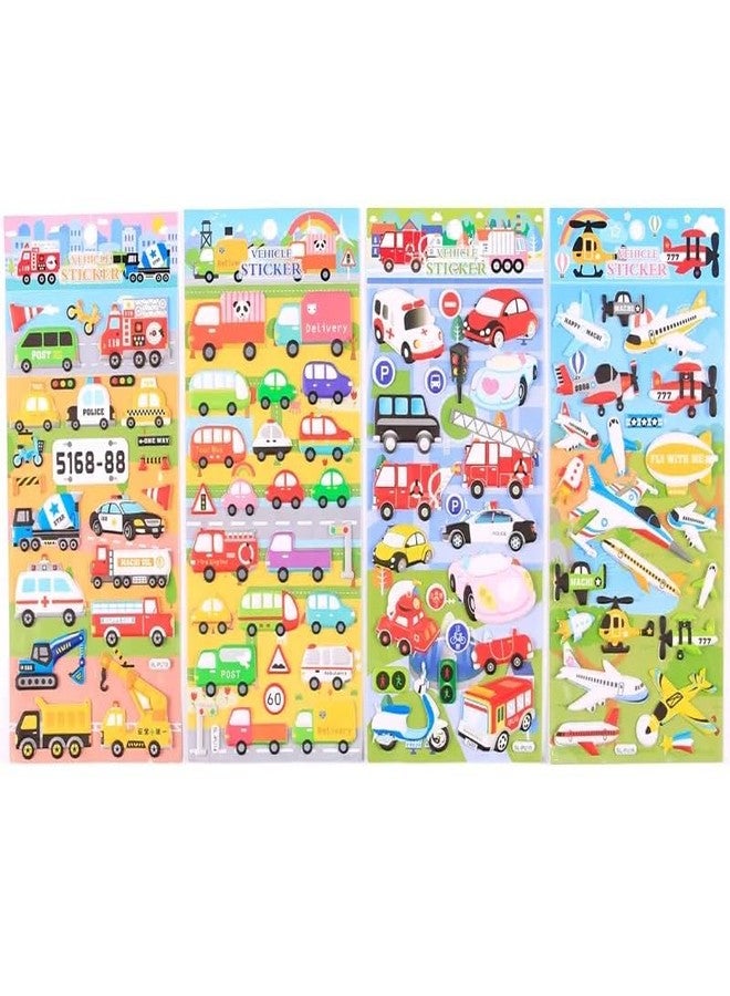 NVF Kids Vehicle Stickers Set - Cars, Trucks, Fire Engine, Ambulance, Police & Airplane Stickers for Toddlers, Scrapbooking, School Projects & DIY Crafts - Image 1